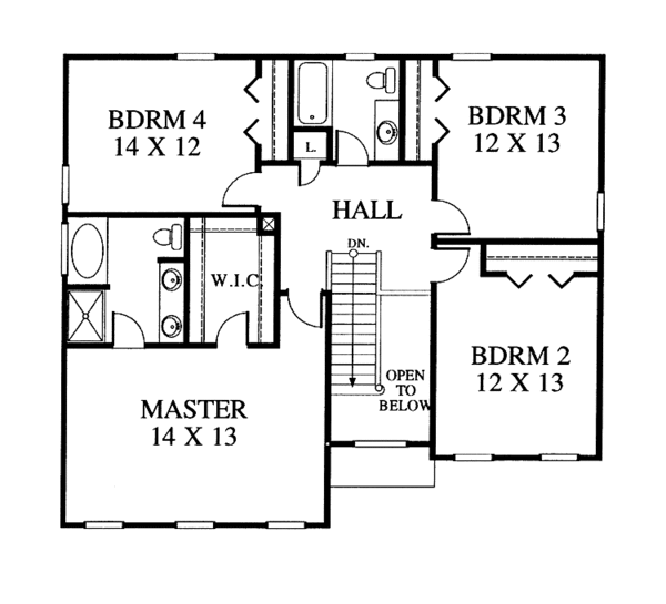 Home Plan - Colonial Floor Plan - Upper Floor Plan #1053-29