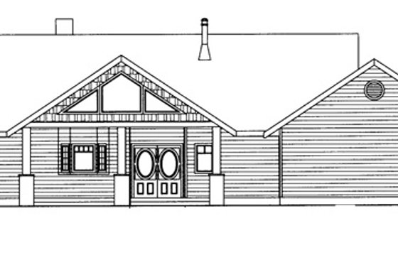 Exterior - Front Elevation 3 for Ranch House Plan #117-840 - 2 bed, 3 bath