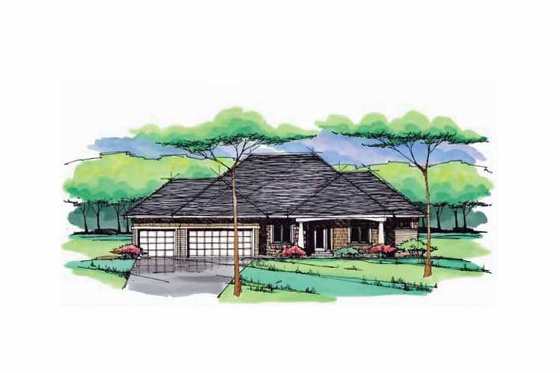 Home Plan - Exterior - Front Elevation 4 for European House Plan #51-985 - 1 bed, 1.5 bath