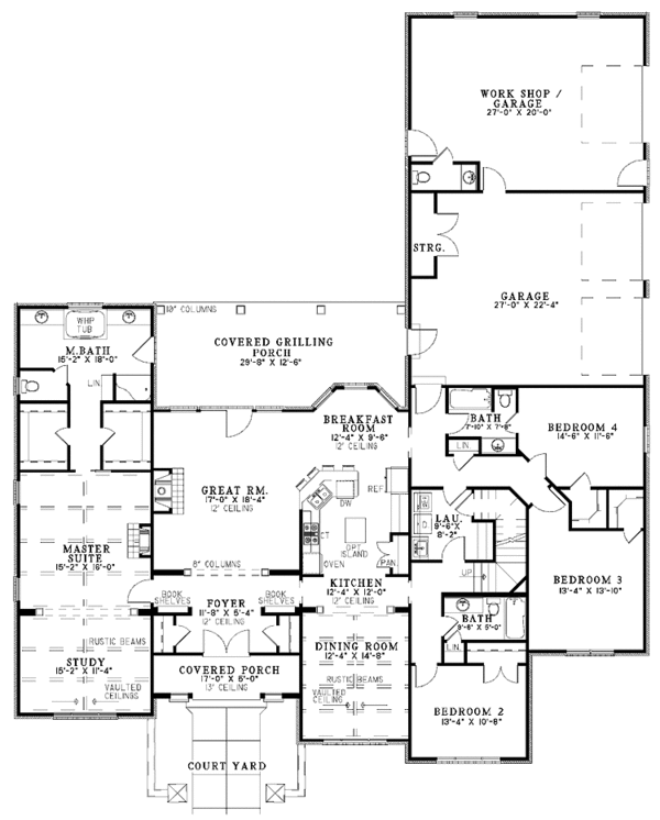 Architectural House Design - European Floor Plan - Main Floor Plan #17-2930