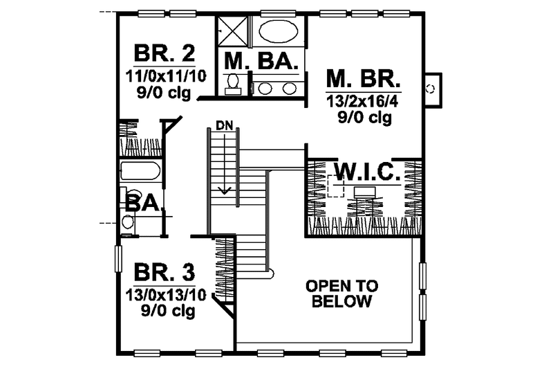 Dream House Plan - Floor Plan - Upper Floor for Colonial House Plan #320-832 - 3 bed, 3 bath