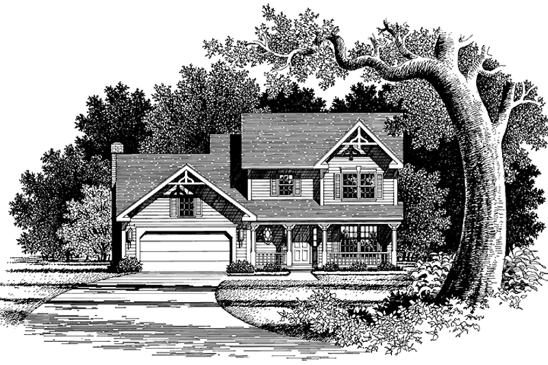 House Blueprint - Country Exterior - Front Elevation Plan #316-129