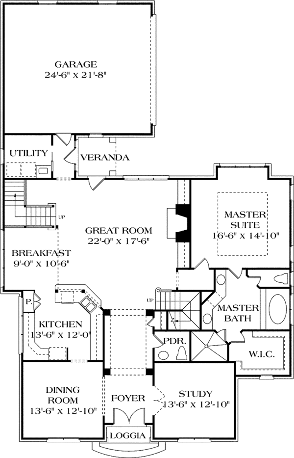 Architectural House Design - Country Floor Plan - Main Floor Plan #453-437