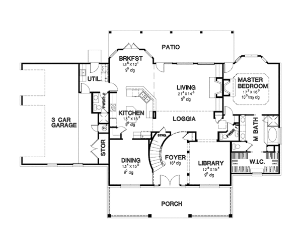 Architectural House Design - Country Floor Plan - Main Floor Plan #472-322