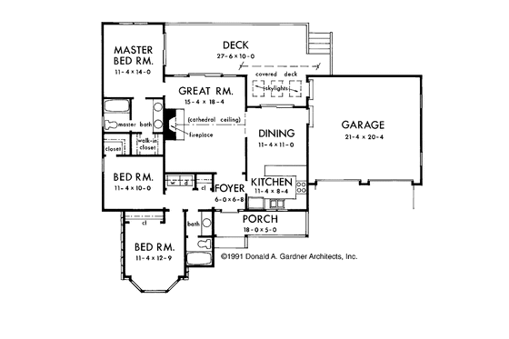 Floor Plan - Main Floor for Country House Plan #929-76 - 3 bed, 2 bath