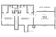 Colonial Style House Plan - 3 Beds 2.5 Baths 1697 Sq/Ft Plan #17-2728 