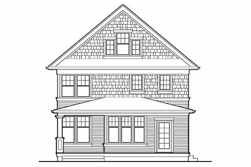 House Plan Design - Exterior - Rear Elevation for Craftsman House Plan #48-489 - 3 bed, 2.5 bath