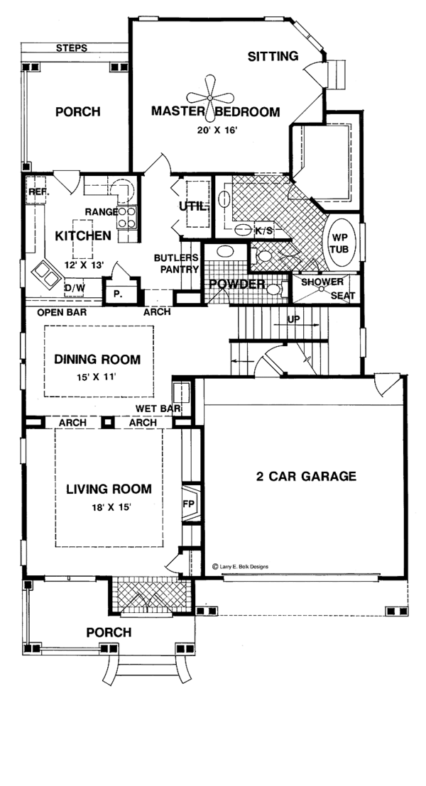 Architectural House Design - Classical Floor Plan - Main Floor Plan #952-3