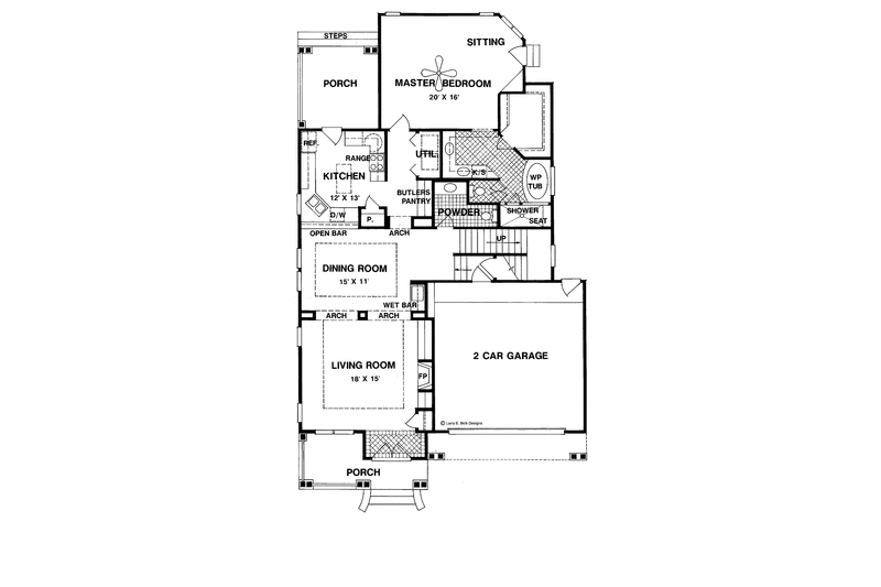 Home Plan - Floor Plan - Main Floor for Classical House Plan #952-3 - 3 bed, 2.5 bath