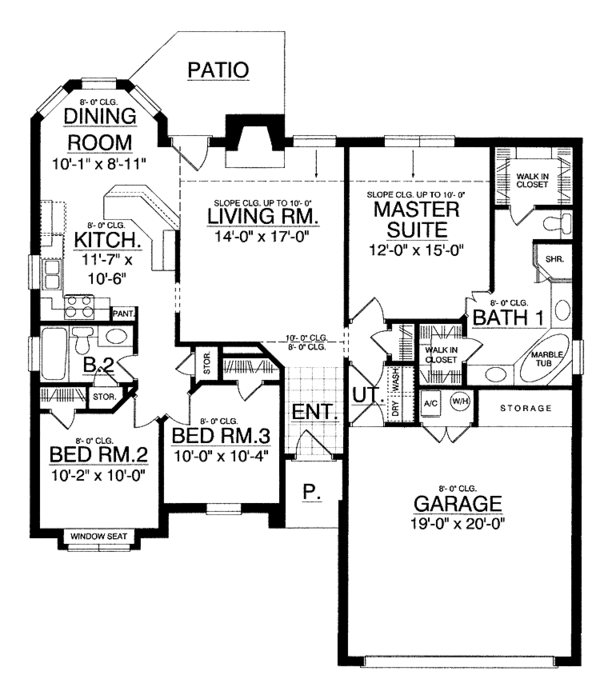 Architectural House Design - Craftsman Floor Plan - Main Floor Plan #40-455