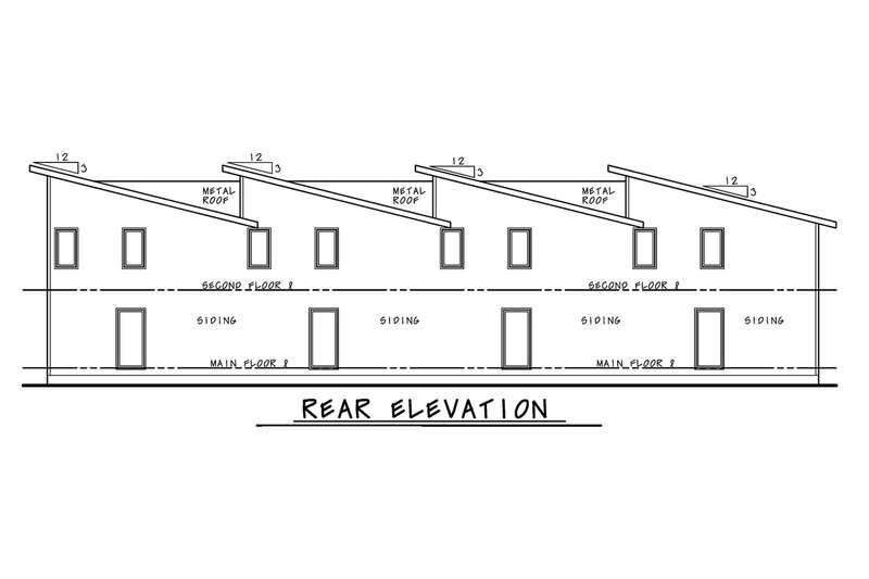 Dream House Plan - Exterior - Rear Elevation 1 for Contemporary House Plan #20-2464 - 12 bed, 12.5 bath