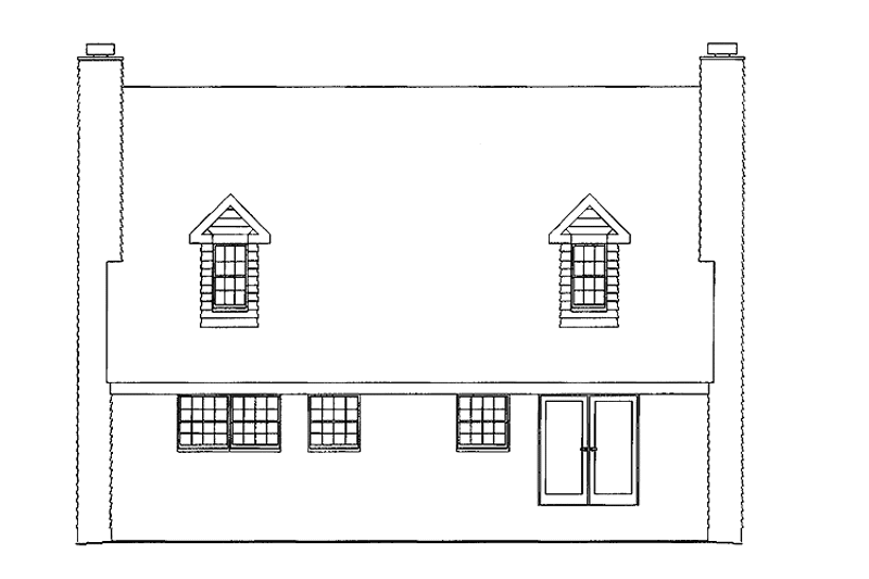 Architectural House Design - Exterior - Rear Elevation for Country House Plan #1051-6 - 3 bed, 2.5 bath