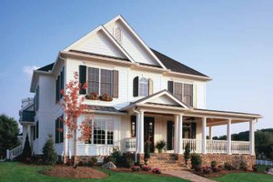 House Design - Exterior - Front Elevation for Colonial House Plan #429-257 - 4 bed, 3.5 bath