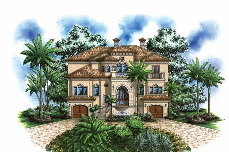 Home Plan - Exterior - Front Elevation 3 for Mediterranean House Plan #1017-109 - 4 bed, 5.5 bath