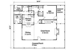 Country style farm house plan, main level floor plan