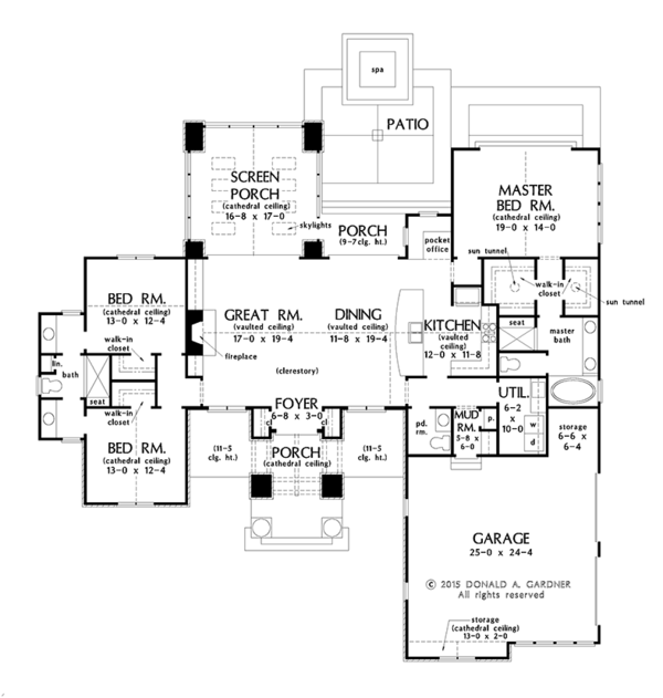 House Blueprint - Prairie Floor Plan - Main Floor Plan #929-1001