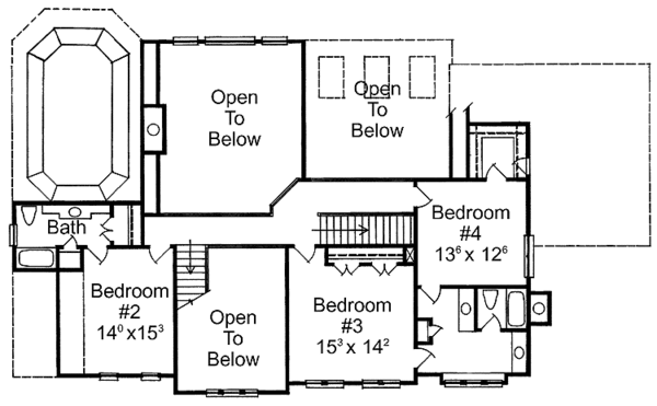 House Plan Design - European Floor Plan - Upper Floor Plan #429-111