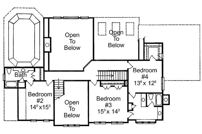 Home Plan - Floor Plan - Upper Floor for European House Plan #429-111 - 4 bed, 3.5 bath