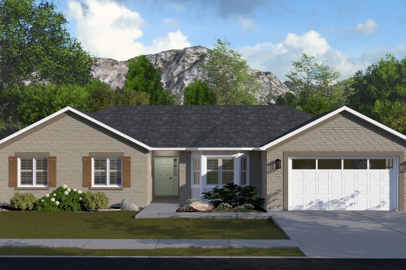 House Design - Exterior - Front Elevation 3 for Ranch House Plan #1060-222 - 3 bed, 2.5 bath