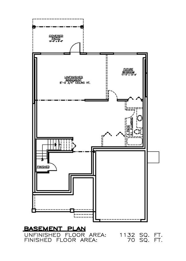 Craftsman Floor Plan - Lower Floor Plan #1100-7