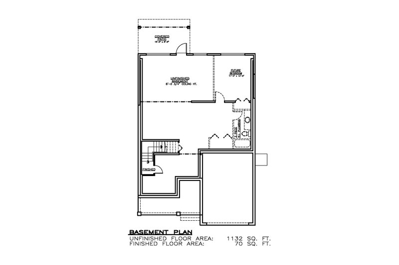Home Plan - Floor Plan - Lower Floor for Craftsman House Plan #1100-7 - 2 bed, 2 bath