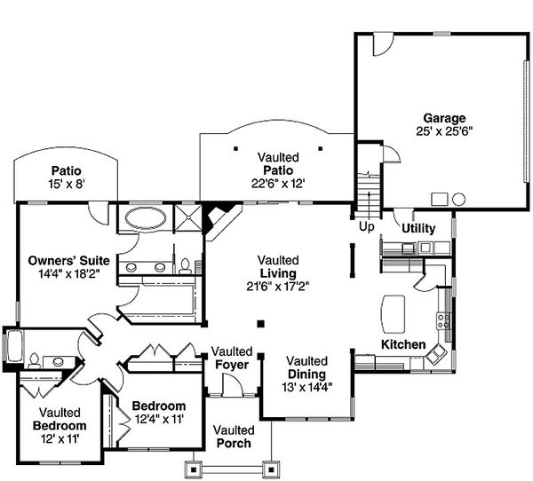 Craftsman Floor Plan - Main Floor Plan #124-583