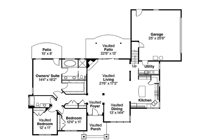Home Plan - Floor Plan - Main Floor for Craftsman House Plan #124-583 - 3 bed, 2.5 bath