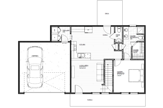 Floor Plan - Main Floor for Country House Plan #501-19 - 3 bed, 2.5 bath
