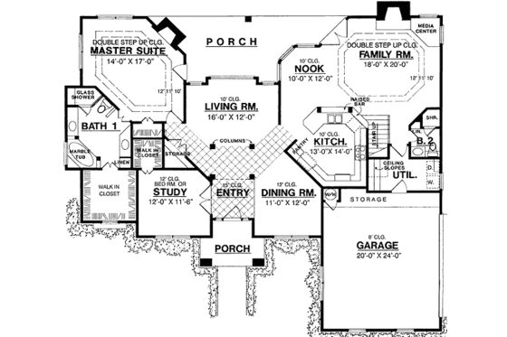 Floor Plan - Main Floor for European House Plan #40-177 - 2 bed, 2 bath