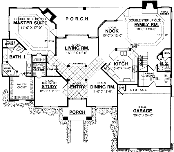 Home Plan - European Floor Plan - Main Floor Plan #40-177