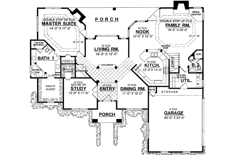 Architectural House Design - Floor Plan - Main Floor for European House Plan #40-177 - 2 bed, 2 bath