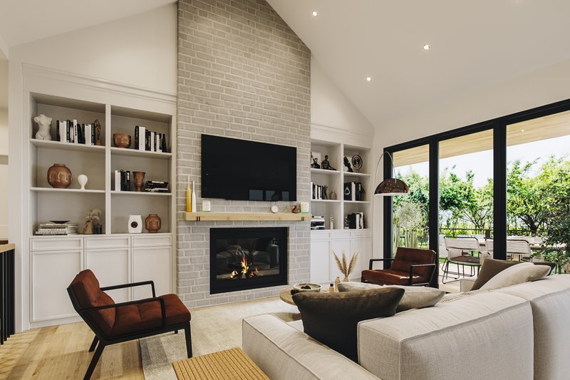 House Plan Design - Interior - Family Room 2 for Bungalow House Plan #23-2789 - 2 bed, 1 bath