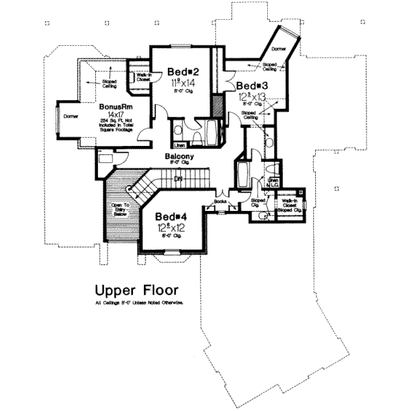 European Floor Plan - Upper Floor Plan #310-155