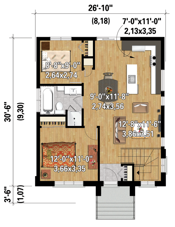Contemporary Floor Plan - Main Floor Plan #25-4268