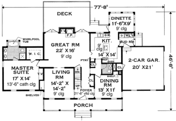 House Design - Farmhouse Floor Plan - Main Floor Plan #3-217