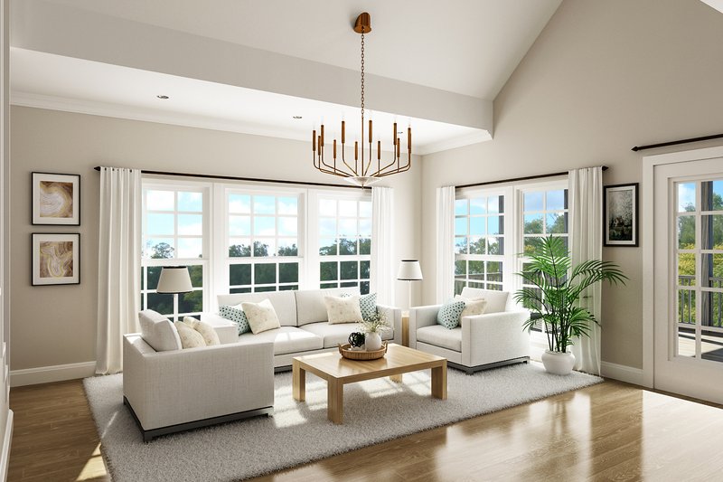 Architectural House Design - Interior - Family Room 1 for Log House Plan #45-602 - 3 bed, 2.5 bath