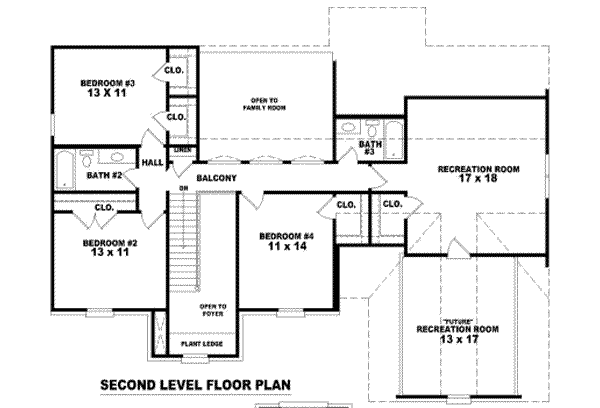 European Floor Plan - Upper Floor Plan #81-848