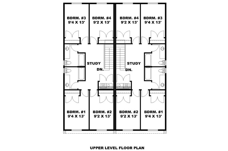 Home Plan - Floor Plan - Upper Floor for Craftsman House Plan #117-1039 - 8 bed, 5 bath