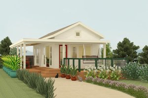 Cottage Exterior - Front Elevation Plan #917-4