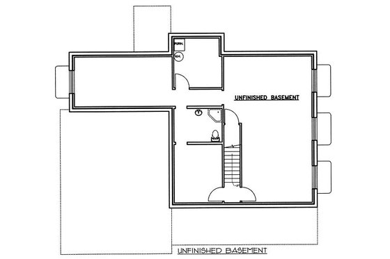 Floor Plan - Lower Floor for Bungalow House Plan #117-540 - 3 bed, 3.5 bath
