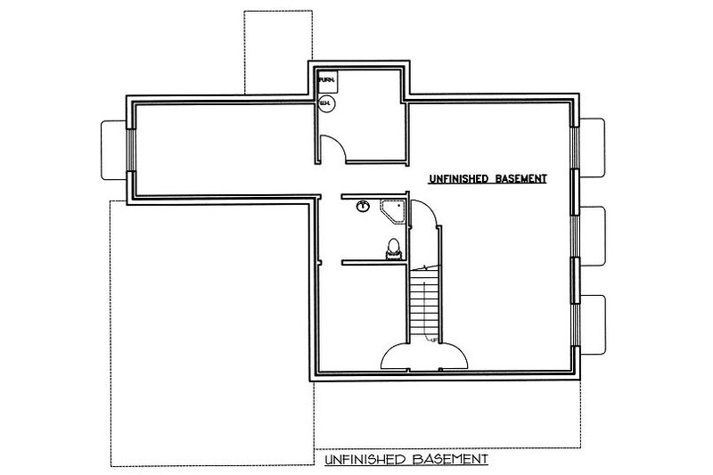 Architectural House Design - Floor Plan - Lower Floor for Bungalow House Plan #117-540 - 3 bed, 3.5 bath