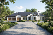 Country Style House Plan - 4 Beds 3.5 Baths 3076 Sq/Ft Plan #515-5 Exterior 