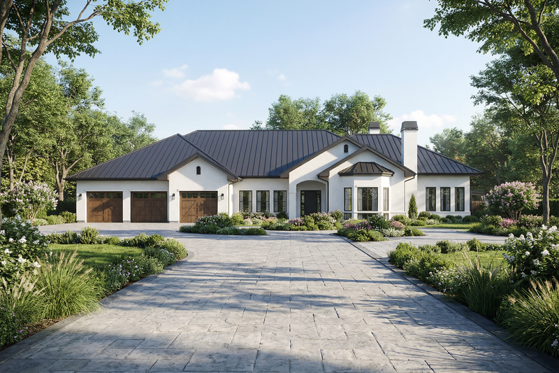 Architectural House Design - Exterior - Front Elevation 3 for Country House Plan #515-5 - 4 bed, 3.5 bath