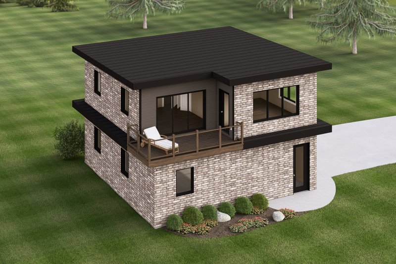 House Design - Exterior - Other Elevation 3 for Contemporary House Plan #1064-354 - 2 bed, 1 bath