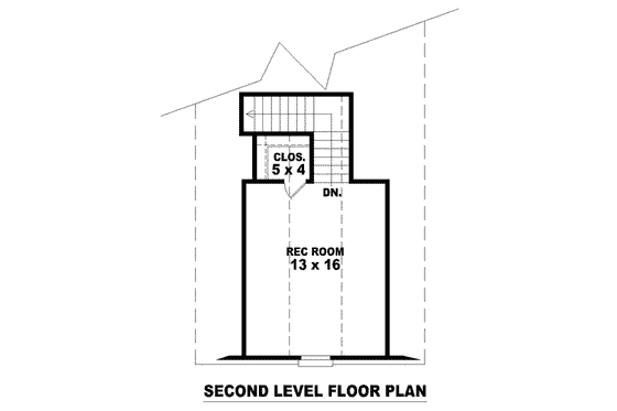Floor Plan - Upper Floor for European House Plan #81-1414 - 2 bed, 2 bath