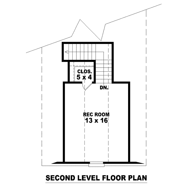 Floor Plan - Upper Floor for European House Plan #81-1414 - 2 bed, 2 bath