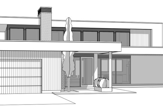 Exterior - Front Elevation 5 for Contemporary House Plan #1114-91 - 4 bed, 3.5 bath