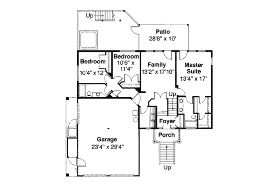 Floor Plan - Main Floor for Craftsman House Plan #124-333 - 5 bed, 4 bath