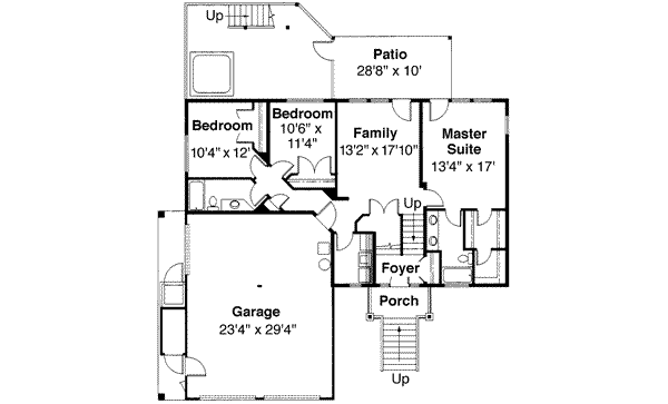 House Plan Design - Craftsman Floor Plan - Main Floor Plan #124-333