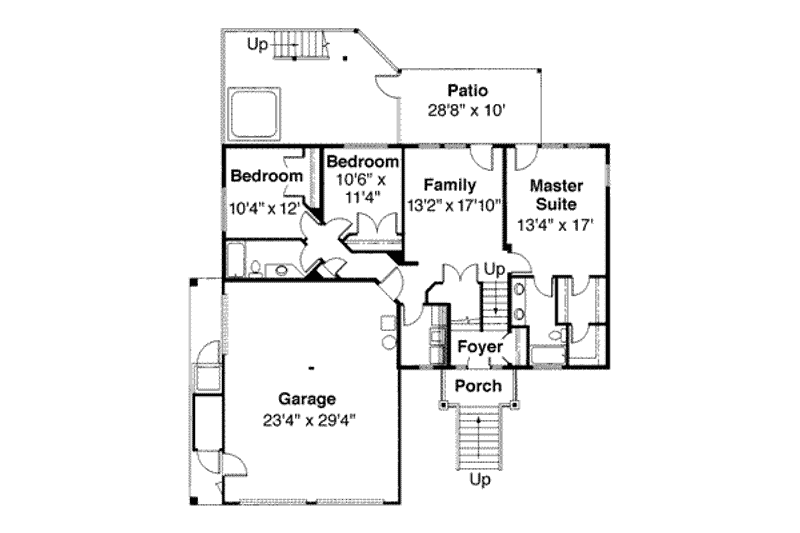 Home Plan - Floor Plan - Main Floor for Craftsman House Plan #124-333 - 5 bed, 4 bath